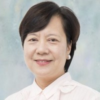 asian woman with short dark hair