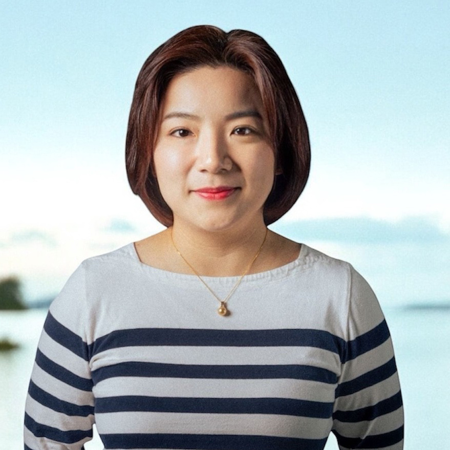 asian woman with short dark hair