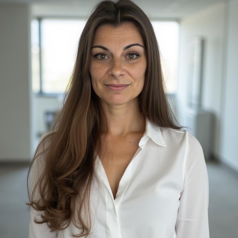 woman with dark long hair